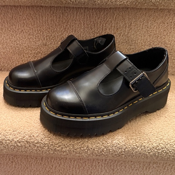 Dr. Martens Shoes - Black Platform Mary Jane Shoes